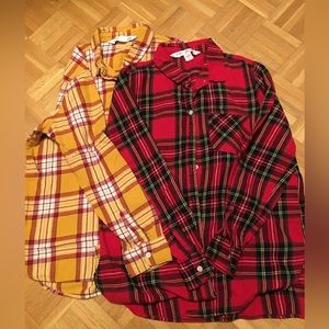 2 plaid shirts! Cotton 100%